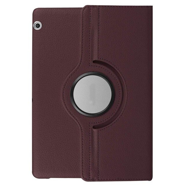 360 Rotation Case For Huawei MediaPad T3 10 AGS-W09 L09 L03 PU Leather Cover For Honor Play Pad 2 9.6 inch Protective Shell: Brown