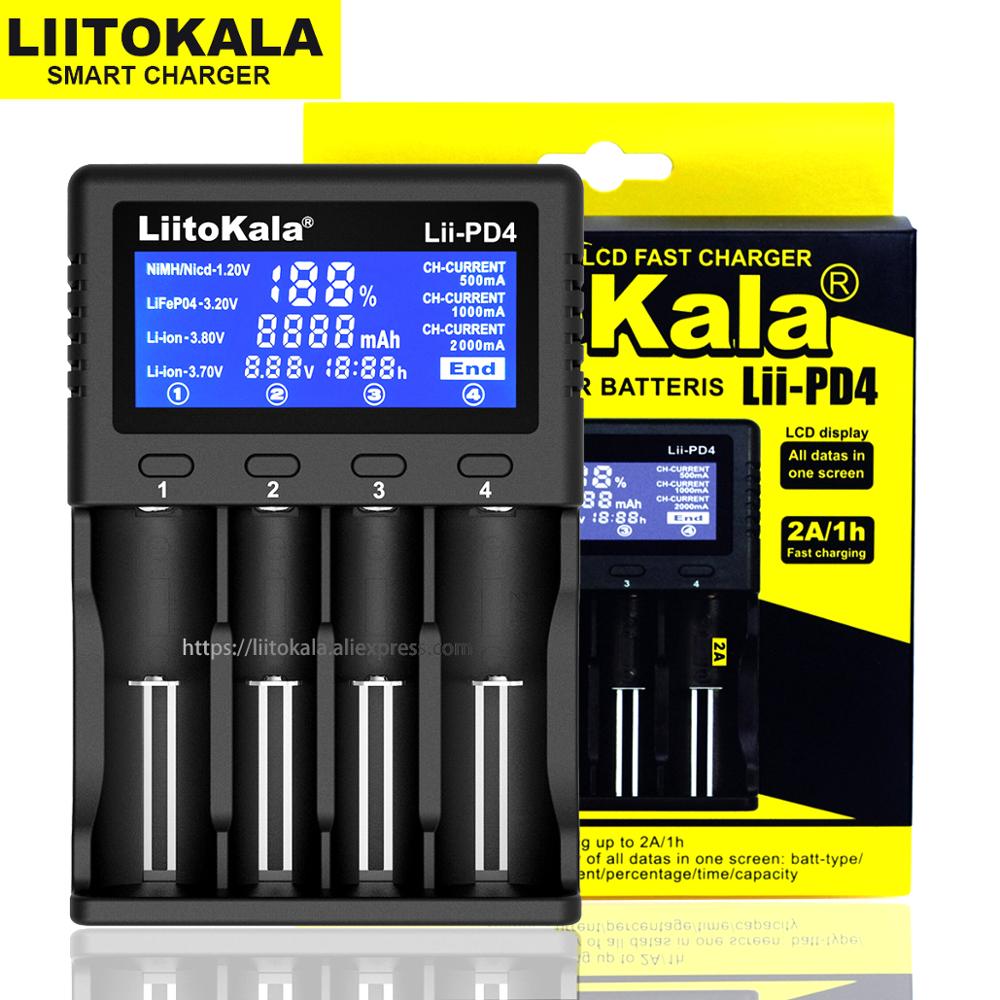 Liitokala Lii-PD4 Lii-500 Lii-500S Lii-PD2 18650 battery charger LCD display 18490 21700 26650 20700 AA AAA etc Test capacity