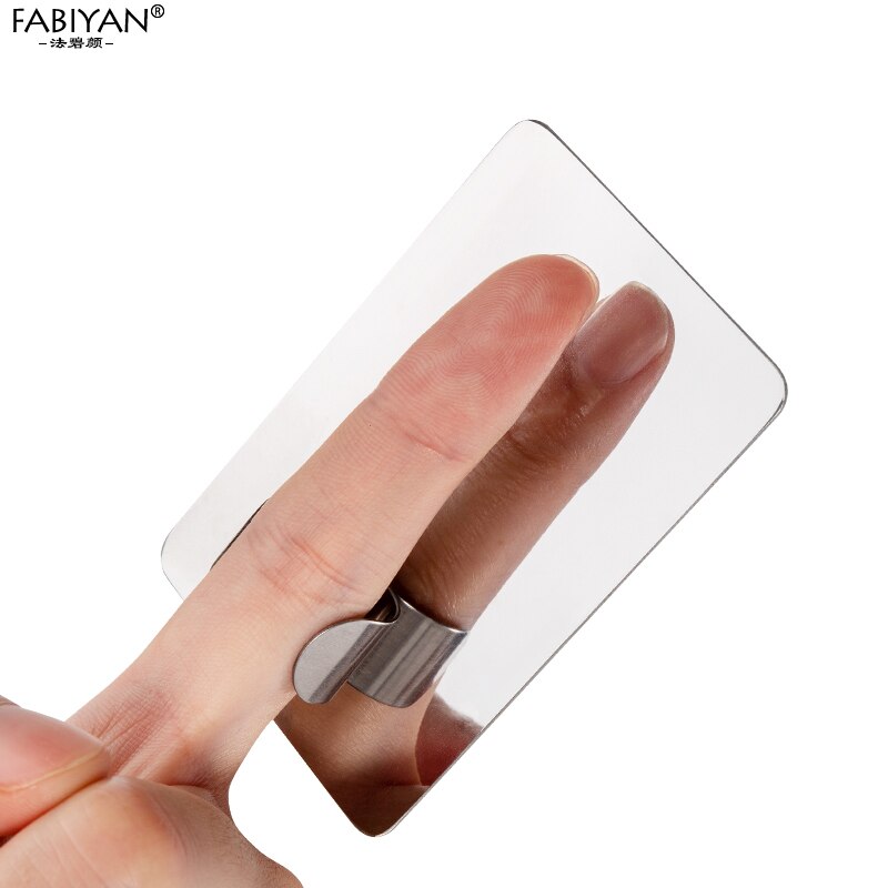 Paleta de maquillaje con anillo para dedos, base de sombra de ojos, pintura cosmética con varilla, juego de espátula ajustable, herramienta de acero inoxidable para arte de uñas