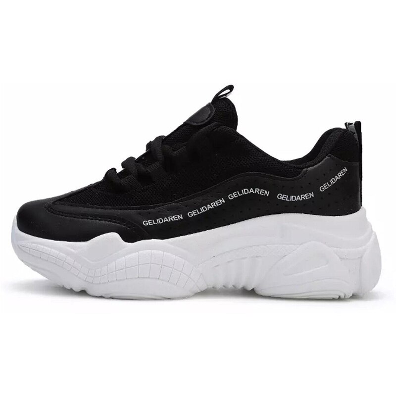 Women Toning Shoes Height Increasing Fitness Swing Shoes Female Platform Breathable Slimming Shoes Sports Sneakers: Black / 36