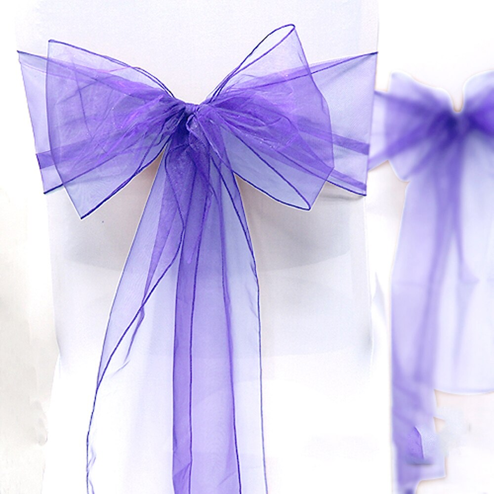 Effen Stoel Terug Garen Stoel Sjerpen Bruiloft Organza Sjerpen Terug Garen Voor Stoelen Bruiloft Stoel Decoratie Hotel Decor