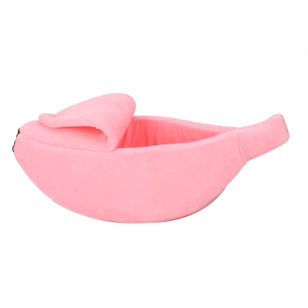 Banaan Vorm Pet Hond Kat Bed Mat Huis Duurzaam Kennel Doggy Puppy Kitten Kussen Mand Warm Draagbare Hond Kat Supplies: pink / 55x20x15cm