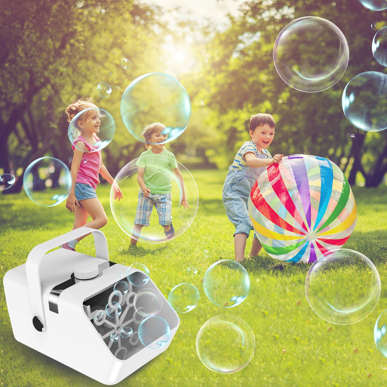 Bubble Machine Automatic Bubble Blower Bubble Maker Portable 2 Speeds for Parties Weddings Birthdays Outdoor Indoor Use