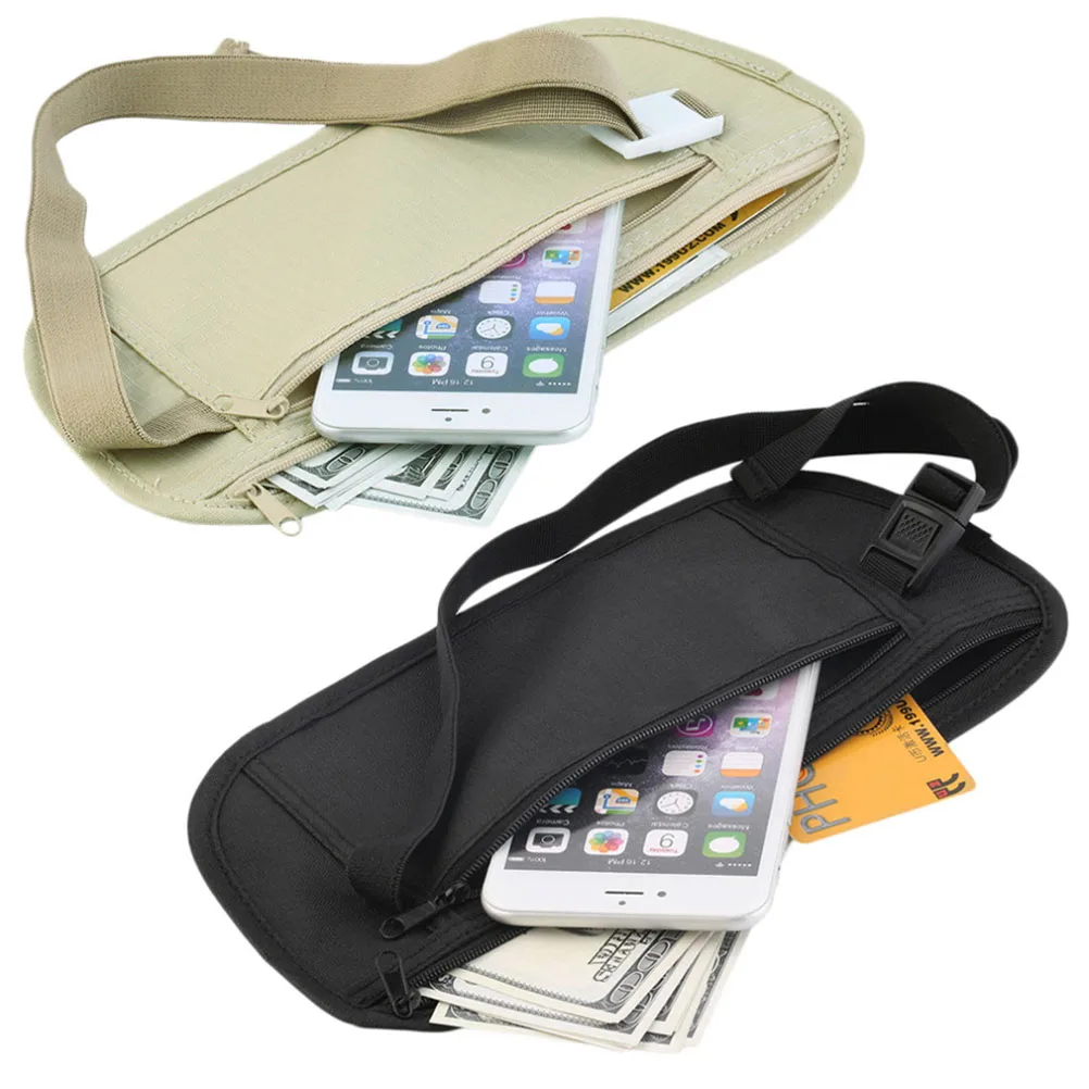 Unsichtbare Reise-Hüfttaschen, Beutel für Reisepass, Geldgürteltasche, versteckte Sicherheits-Geldbörse, Herren-Reisetasche, Brusttasche, Geld-Hüfttasche