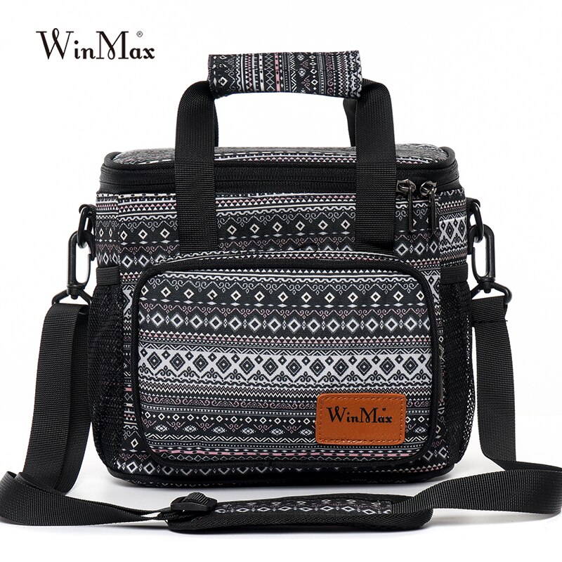 Winmax Böhmen Mittagessen Taschen für Frauen Isolierte Thermische Kühler Mittagessen Kasten Picknick Frisch Tasche Bolsa termica loncheras para mujer: XWI3-Y20grey