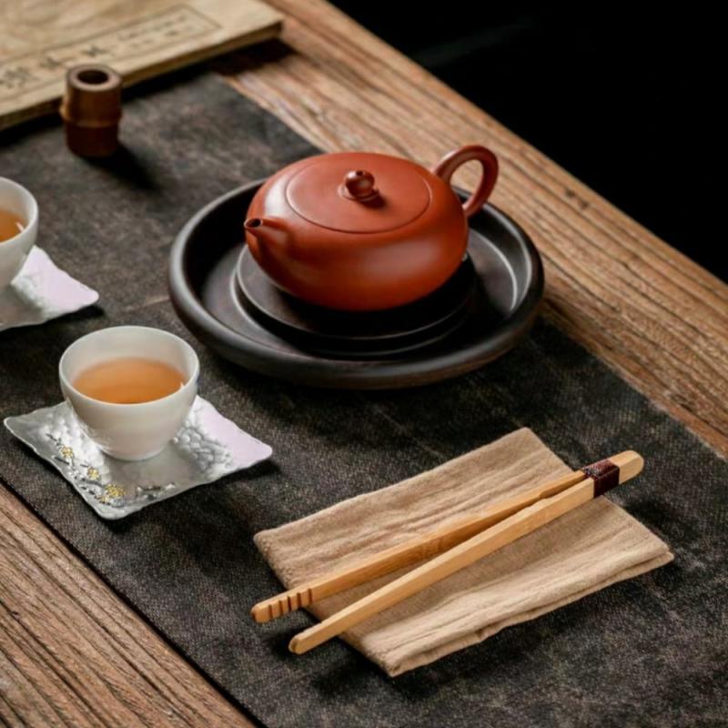 2pcs Wooden Clip Teacup Clip Bamboo Tea Set Bamboo Clip Tweezers Pliers Tea Set Bread Tweezers Straight Kitchen Supplies