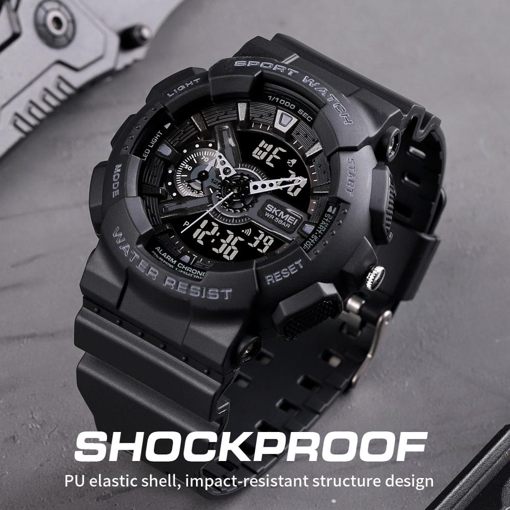 Mode Digitale Horloge Mannen Student Waterdichte Dual Horloges Led Chrono Alarm Klok Heren Horloges Cool Uur Jongens