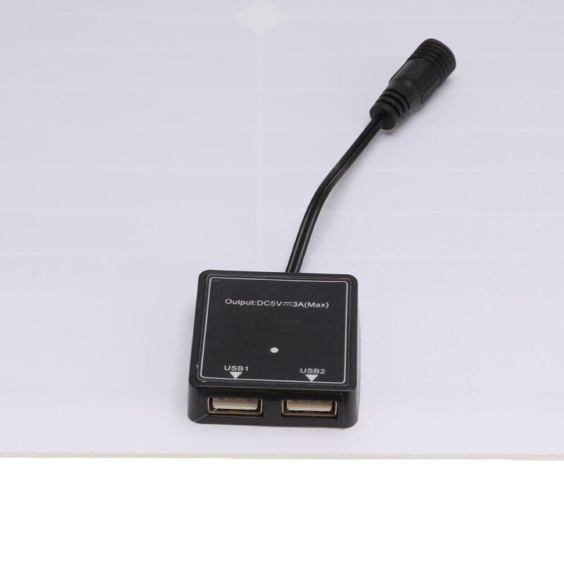 35W Zonnepaneel 5 In1 Dubbele Usb Zonnecel Monokristallijn Voor Outdoor Camping Noodverlichting Met Autolader 12V/5V