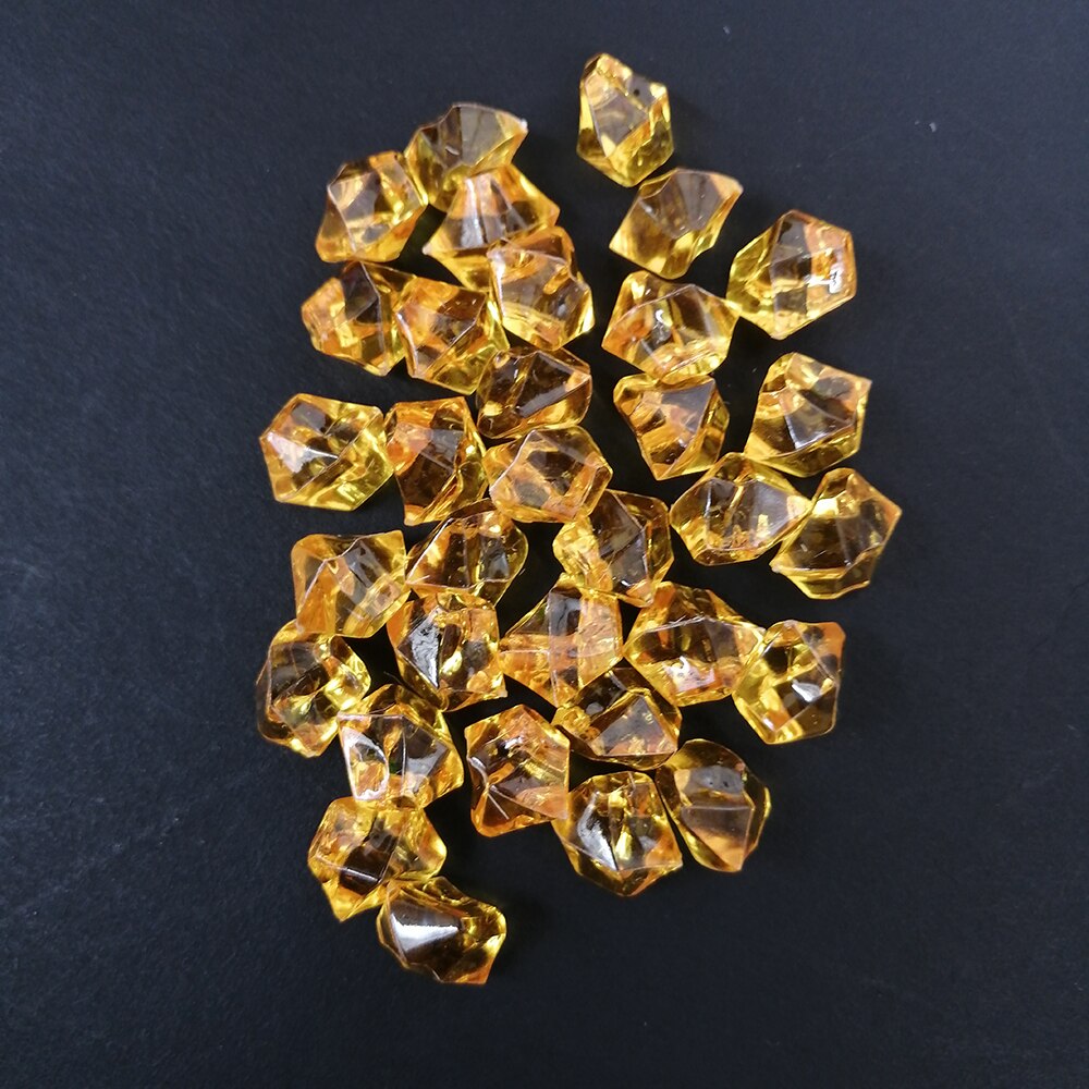 Camal 200 stuks/zak 11 x 14mm aquarium acryl stenen kristal ijsblokjes decoratie vaasvuller kiezel aquarium huis ornament landschap: Goud