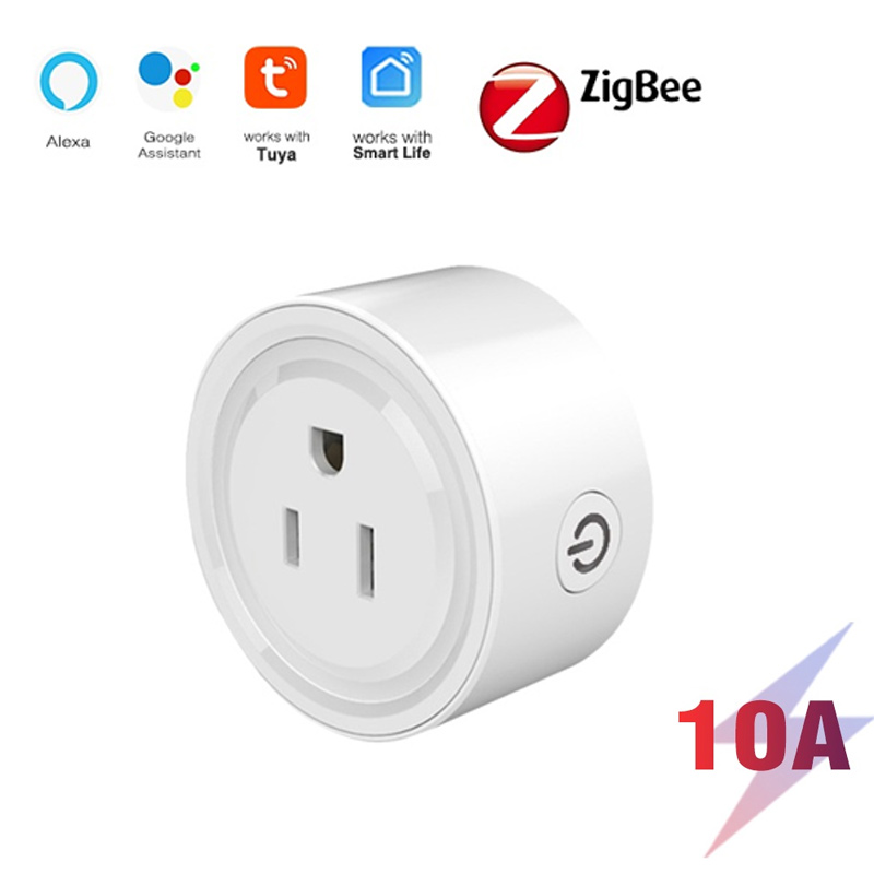 Aubess Tuya 10A Mini Smart WiFi Plug Outlet Timer Remote Control Switch Wireless Power Socket Work With Google Home/Alexa: 1PC