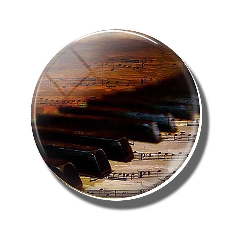 Glas Kühlschrank Magnete Flöte und Musik Magnete Violine Saxophon Gitarre Musik noten Magnetische Aufkleber für Kühlschrank Musik: Orange