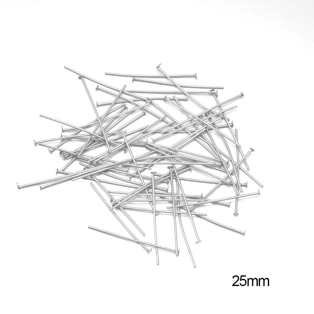 100/50 Uds. Cabezas de acero inoxidable, alfiler de cabeza plana, alfileres de cabeza de bola de Color dorado para accesorios de joyería DIY: Transparente
