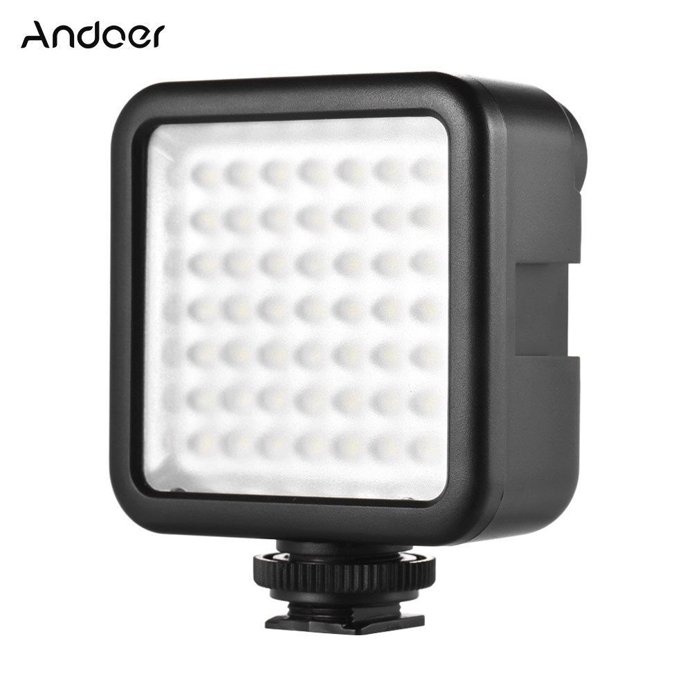 Andoer W49 Mini Interlock Camera LED Panel Light Camcorder Video Lighting With Shoe Mount Adapter for Canon Nikon Sony A7 DSLR