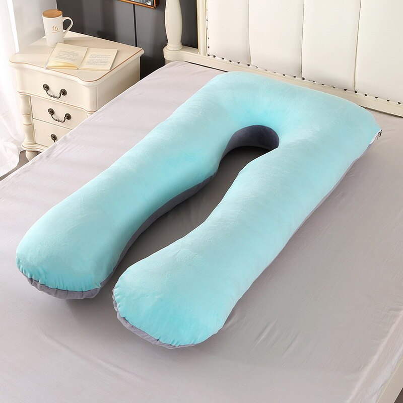 Taie d'oreiller polaire souple pour femmes enceintes, forme en U, lombaire, protection latérale multifonction, housse de coussin pour femmes enceintes: E pillow