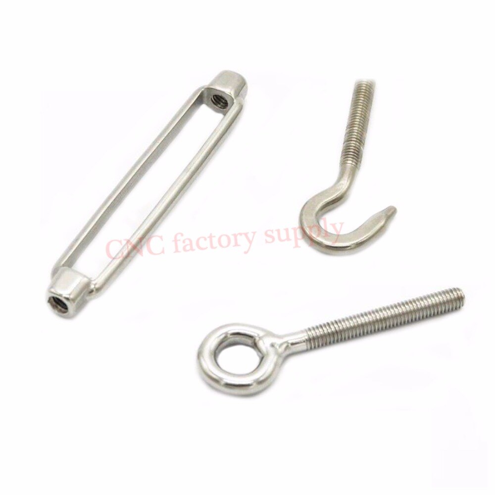 304 Stainless steel flower basket screw M4 M5 M6 M8 M10 Rotate Chain wire rope tensioner Bloom bolt tension turnbuckle