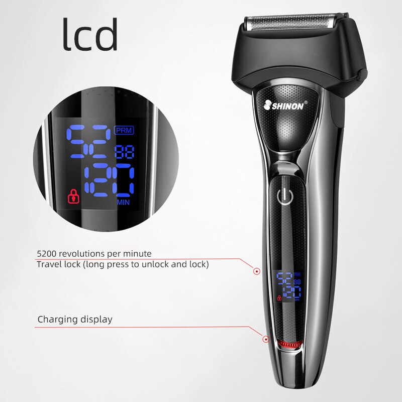 SHINON-Afeitadora eléctrica multifunción 5 en 1 para hombre, máquina de afeitar con hoja de acero ultrafina, resistente al agua, con recarga USB
