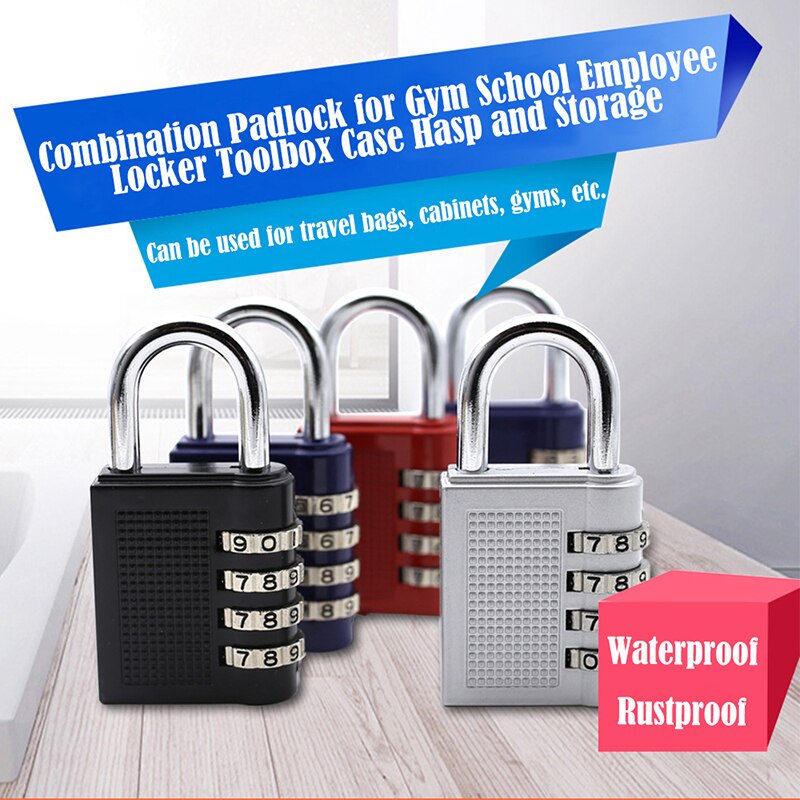 Cadenas à combinaison pour salle de sport école employé casier boîte à outils moraillon et stockage combinaison serrure cadenas 4 chiffres cadenas