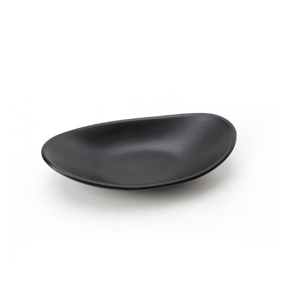 Oval sort tallerken smykkebakke nøglebakke toiletbord dekorativ tallerken nøglebakke madbakke bakker dekorativ