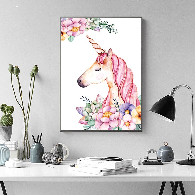 Toile avec motif de licorne flamand rose 11CT | Sur toile avec impression DMC, broderies en tissu point de croix avec points de croix chinois