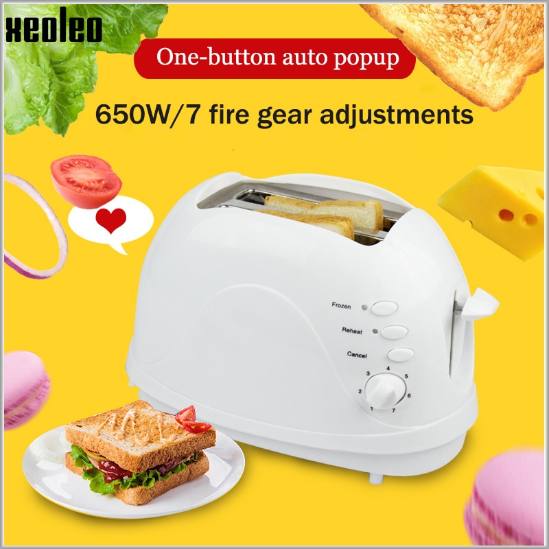 XEOLEO Mini Toaster Sandwich Breakfast Machine Spit driver for home Two Slices Toast Driver 7-gear adjustable speed 650W 220V