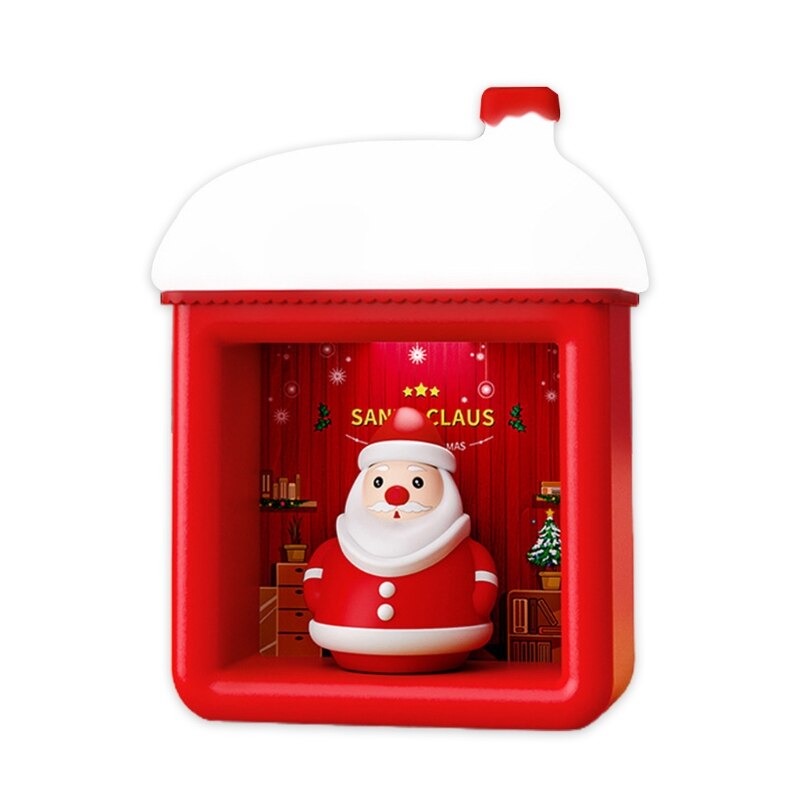 Sneeuw Huis Led Lamp Leuke Cartoon Santa Sneeuwpop Kitty Pop Usb Oplaadbare Wall Mount Tafel Nachtlampje Kerst Decor: Santa Claus
