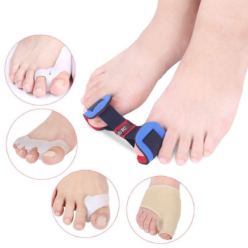 9 Pcs/set Orthopedic Bunion Correction Pedicure Socks Silicone Hallux Valgus Corrector Braces Toes Splitter Set