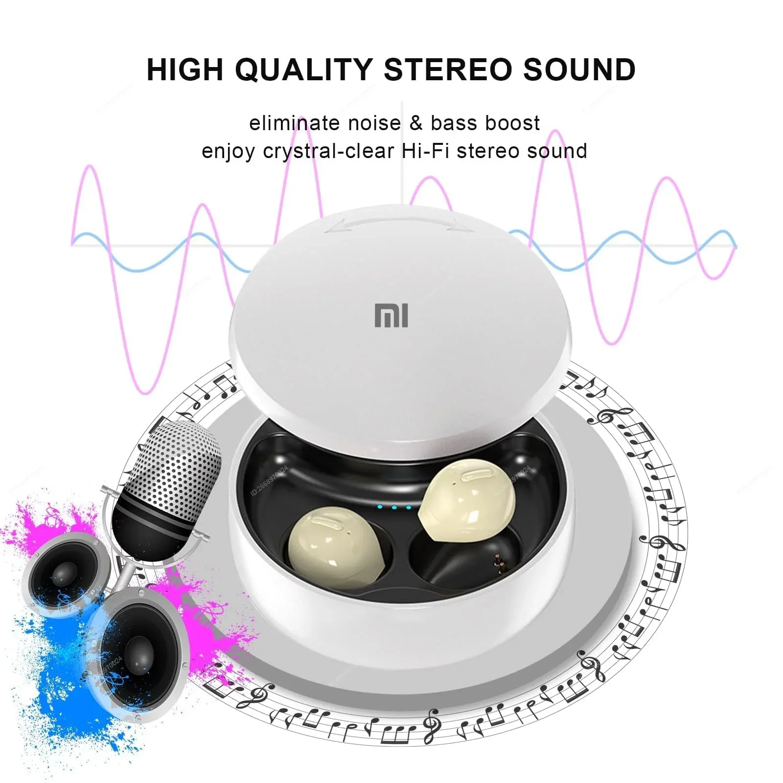 Xiaomi Invisible Earbuds Wireless Bluetooth Earphones in Ear Mini Discreet Small Tiny Earpiece Portable Sleep Headphones Hidden