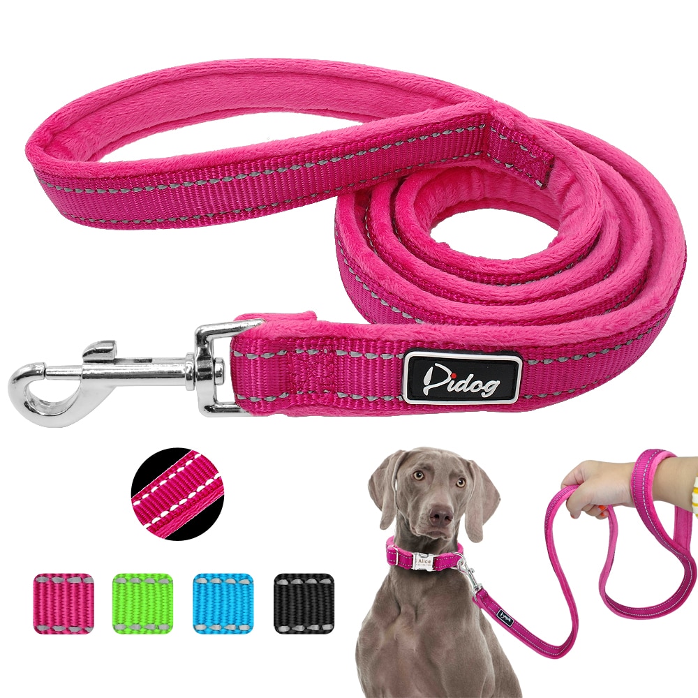 Correa suave de nailon reflectante para perro Pitbull, correa para correr y caminar para cachorros pequeños, medianos, grandes, correa de cuerda para perro mascota de 120cm