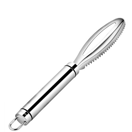 KONCO Stainless Steel Fish Scale Scraper Fish Scaler Brush,Remove Fish Scales with Fish Bone Tweezers Kitchen Gadget: Fish scale scraping2