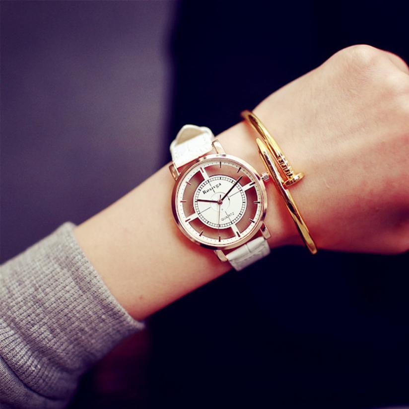 Mode Genève Horloge Vrouwen Jurk Mode Horloge Roestvrij Staal Vrouwen Quartz Analoog Horloge Dames horloges: wh