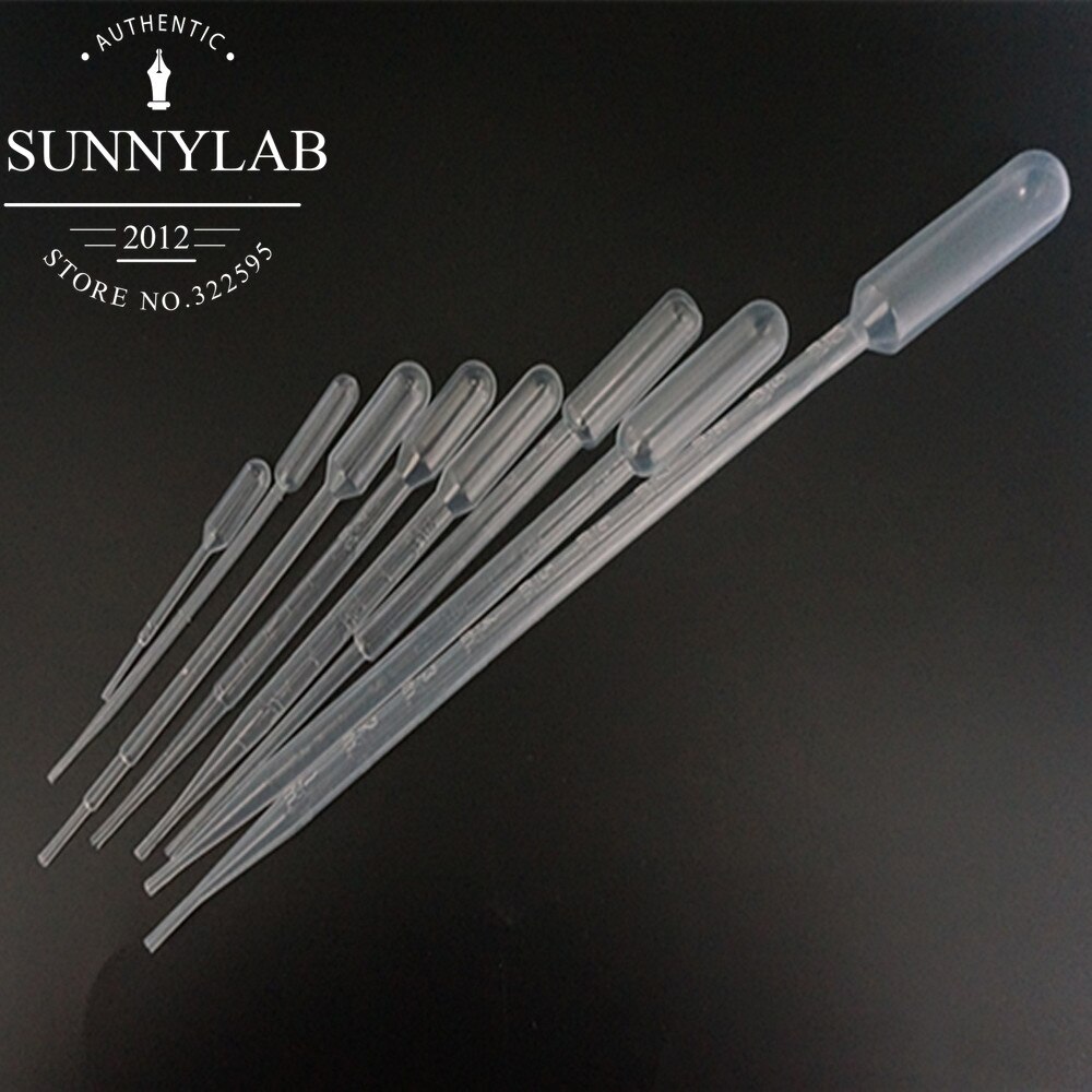 1000 Stuks 0.2Ml/0.5Ml/1Ml/2Ml/3Ml/3ml-L/5ml/10Ml Plastic Pasteurpipet Transferpipet