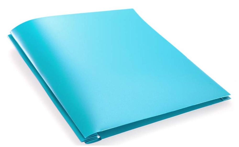 Comix Poly File Folders with 2 Pockets, File Portfolio Folder with 3 Prong Fastners, Letter Size, 12pcs/Pack: Light Blue