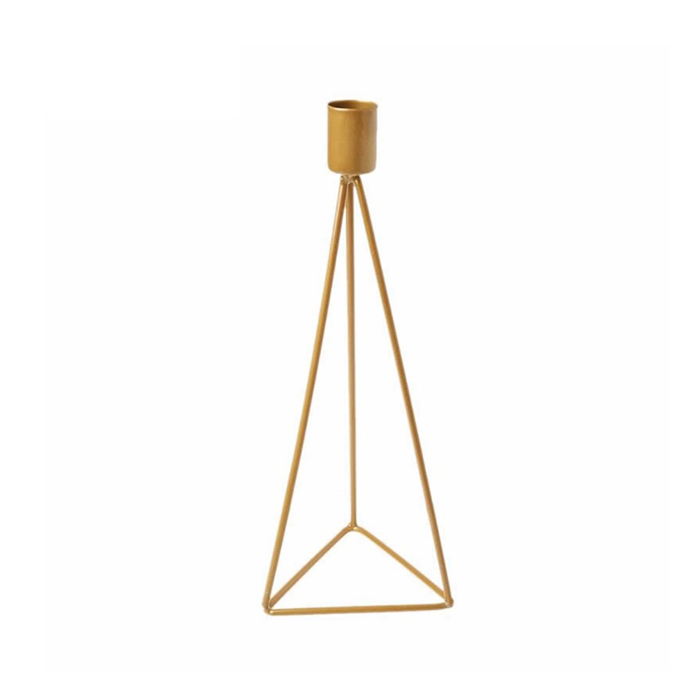 Candelabro triangular geométrico para decoración del hogar, para fiestas, restaurante, romántico, iglesia, estilo nórdico europeo, adorno de hierro, Vintage