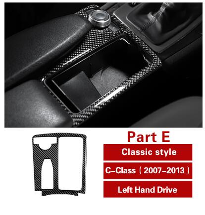 Car Styling Decorative Carbon Fiber Gear Central Control Panel Sticker Decal For Mercedes-Benz C Class W204 2007-13: F