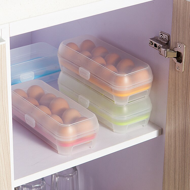 Kitchen Egg Storage Organizer Box 10 Grid Egg Box Food Container Organizer Boxes for Storage One Layer Egg Crisper