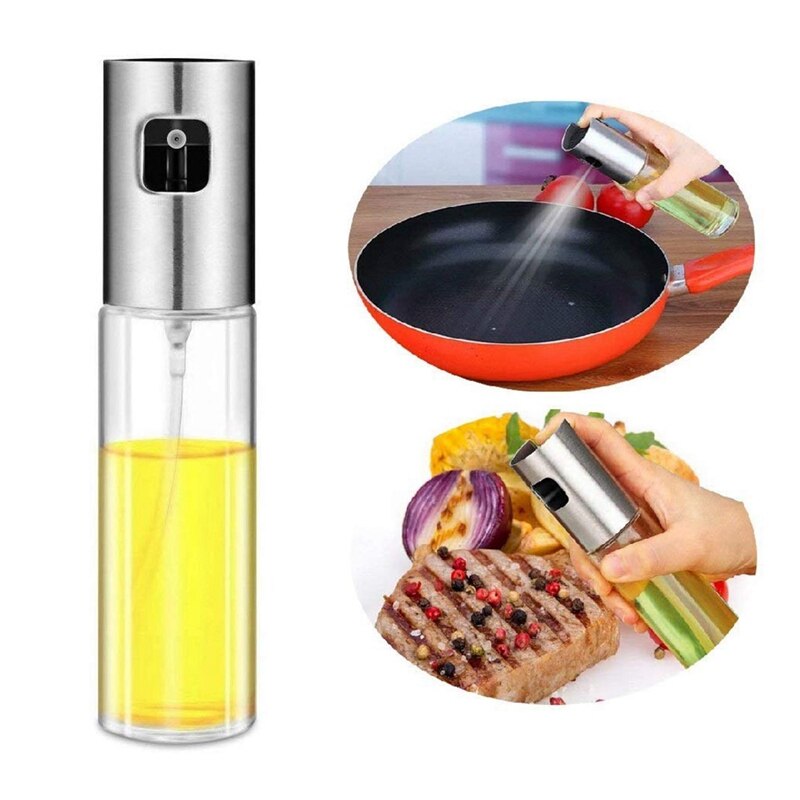 Glazen olijfolie verstuiver lekvrije druppels olie spray lege azijnfles olie dispenser voor koken salade bbq keuken bakken