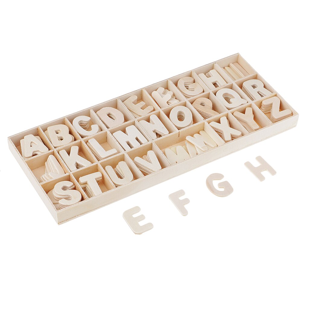 Letras y números de madera Natural para decoración del hogar, letras y números para manualidades DIY, de nombre para de cumpleaños y boda, 130 Uds.