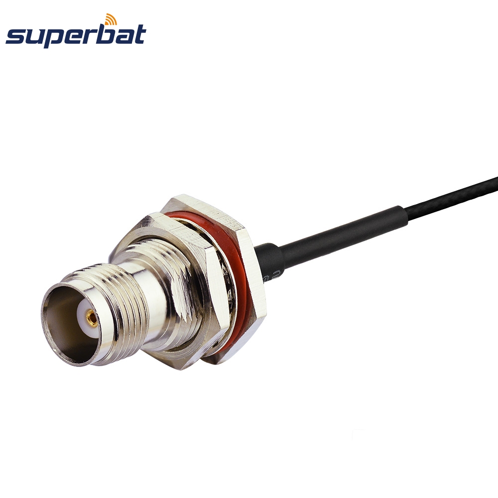 Superbat MCX macho a TNC o-ring, mampara hembra recta, conector Coaxial RF, Cable Pigtail RG174 para antena inalámbrica