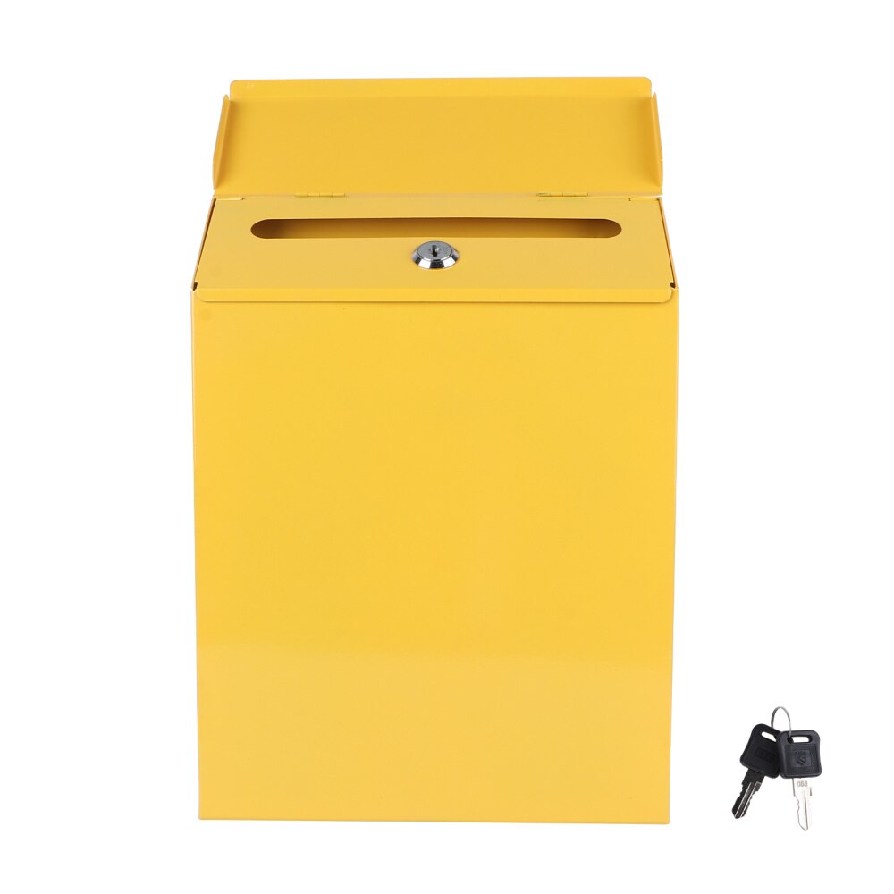 1pc European Style Letter Box Iron Mailbox Post Box Mailbox: Yellow