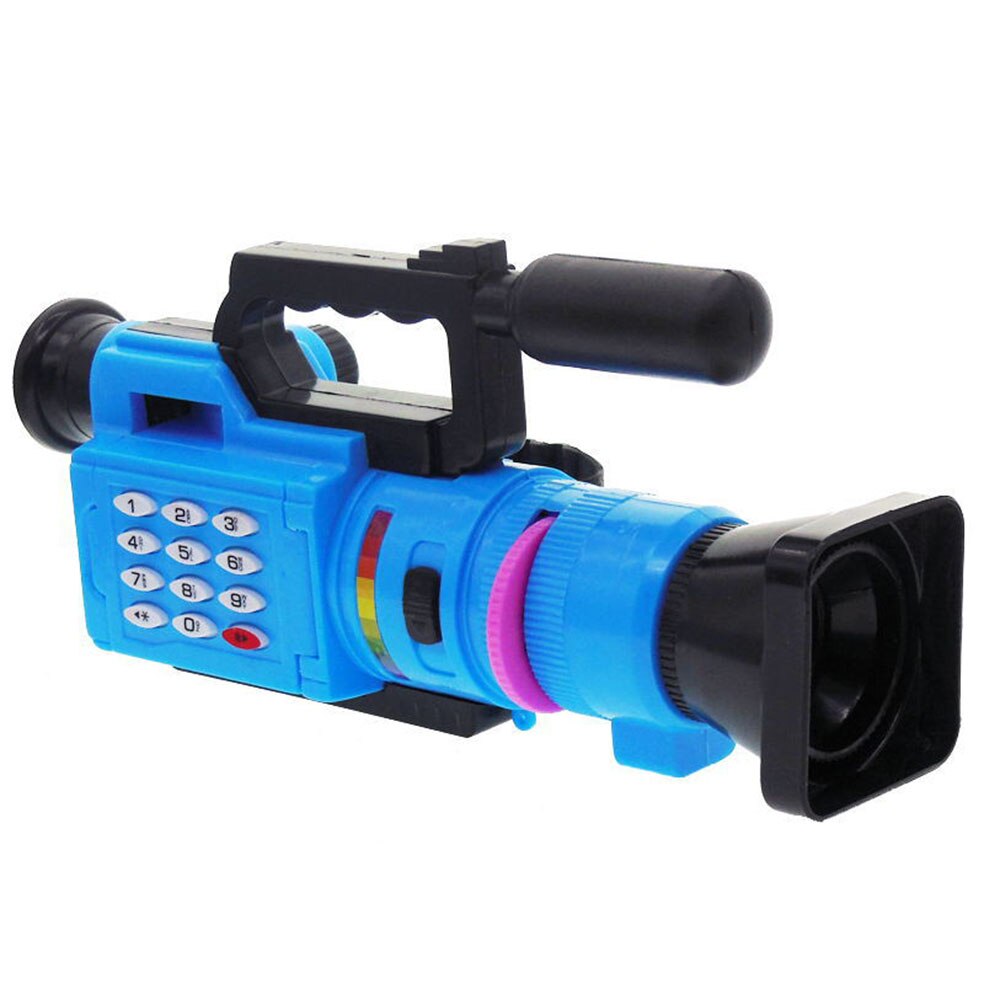 Mini Simulatie Projector Camera Torch Educatief Licht-Up Speelgoed Muziek Voor Kinderen Ontwikkelen Spelen Slapen Verhalen Voeren Kind: Deep Blue