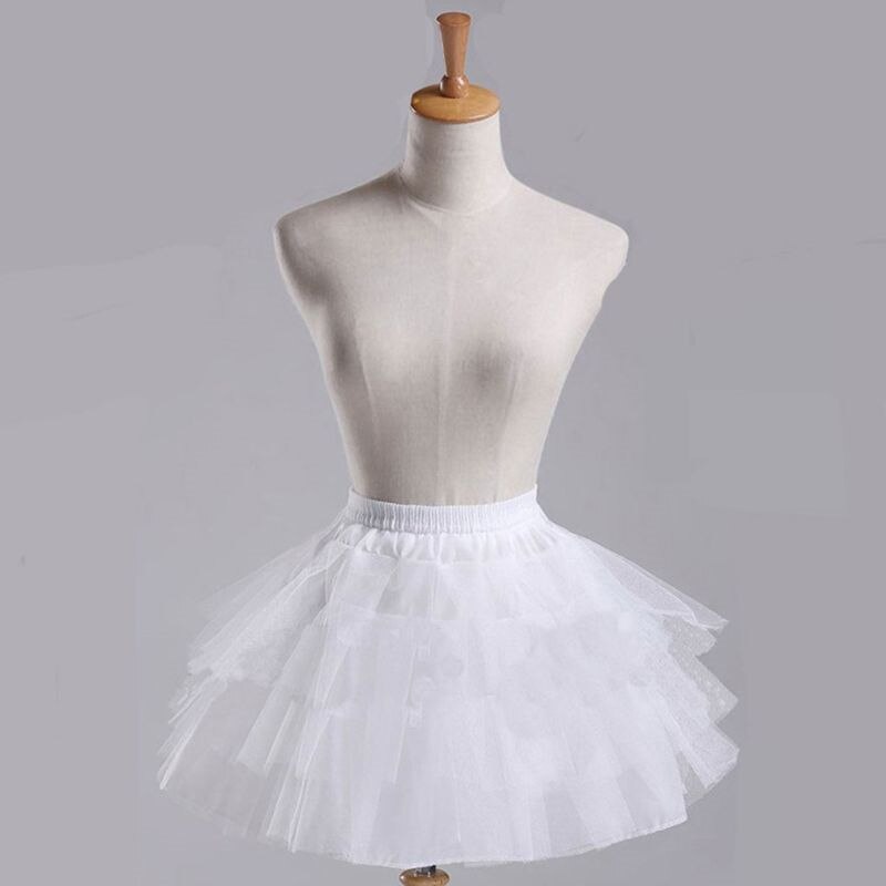 Jupon court fille enfant Crinoline sous-jupe fête de mariage robe de bal fleur fille jupon 3 couches jupe bouffante 22-45cm