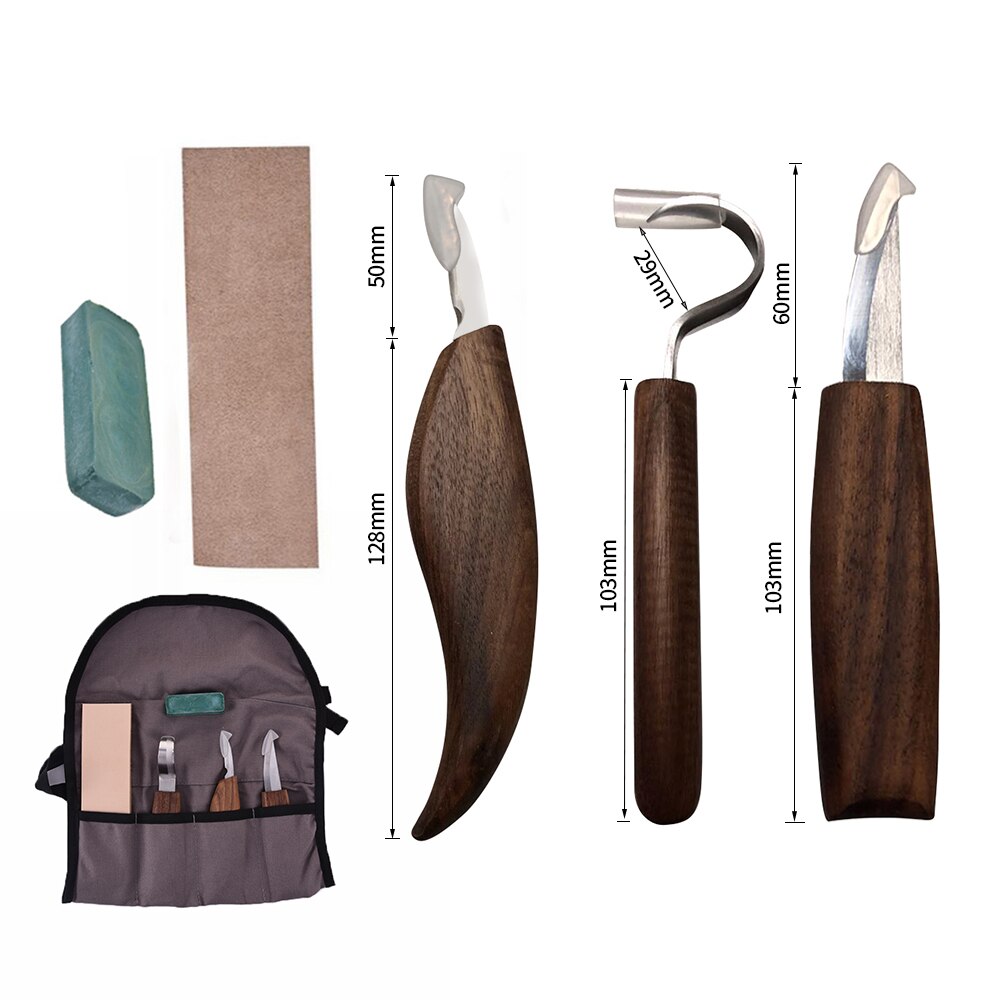 DIY Hand Chisel Wood Carving Tools Spoon Carving Knife Woodcut Woodcarving Sculptural Cutter Chip Knives Woodworking Hand Tools