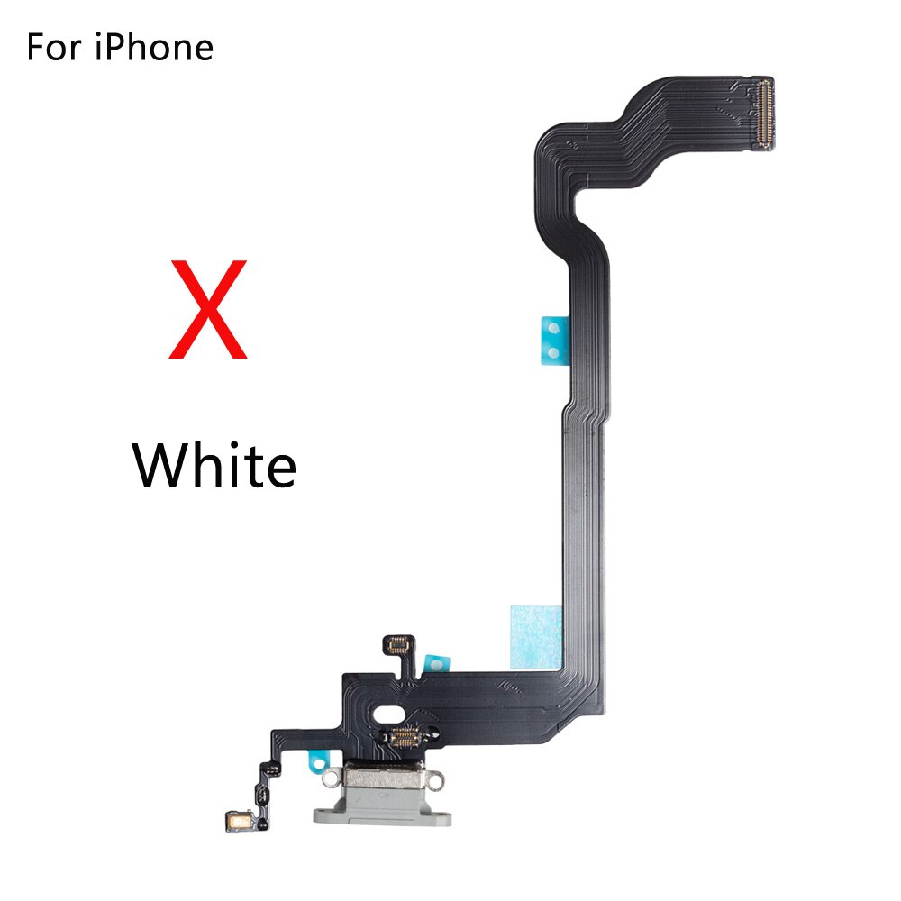 Für iPhone 7G 7 8G 8 Plus X Lade-Port Dock Connector Kopfhörer Audio Jack + Mikrofon Flex kabel Ersatz: For X White