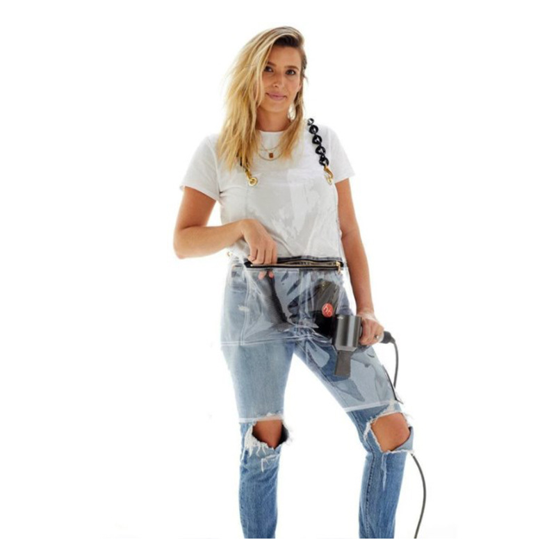 Kapper Waterdicht Schort Clear Transparante Aangepaste Kleur Logo Huis Accessoires Keuken Kapsalon Wasbare Tpu Man Vrouwen Schort: Rood