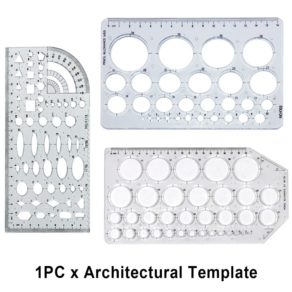 Drafting Tool Furniture Drawing Ruler Portable Practical Architectural Template House Plan Stencil Architect Geometric Measuring