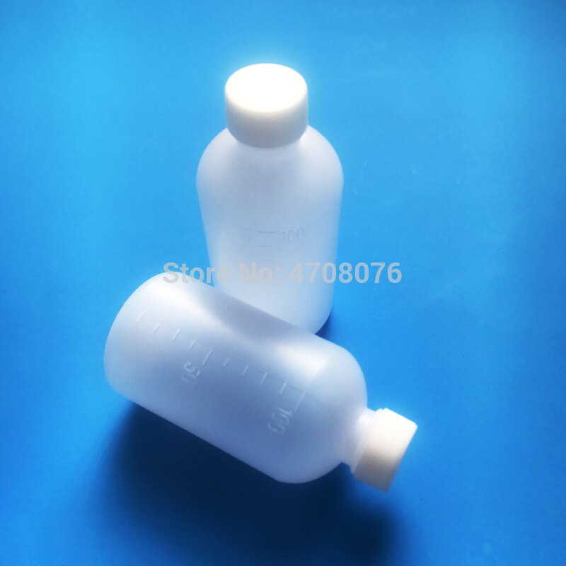 100ml 40pcs/pack PE lab reagent bottle with scale Plastic sample bottle with screw cover narrow mouth round for chemical test