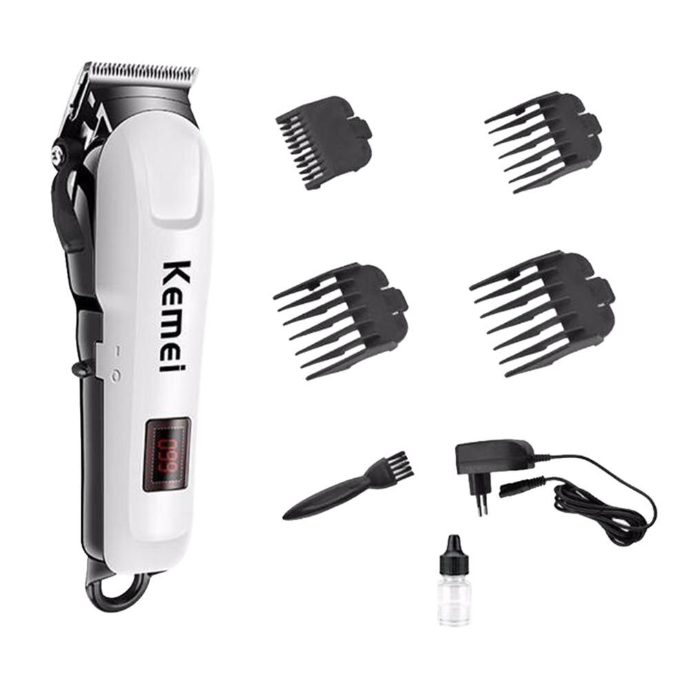 Kemei KM-809A Electric Hair Clipper Rechargeable Men's Trimmer LCD Haircut Machine Barber Shop Shaver EU Plug