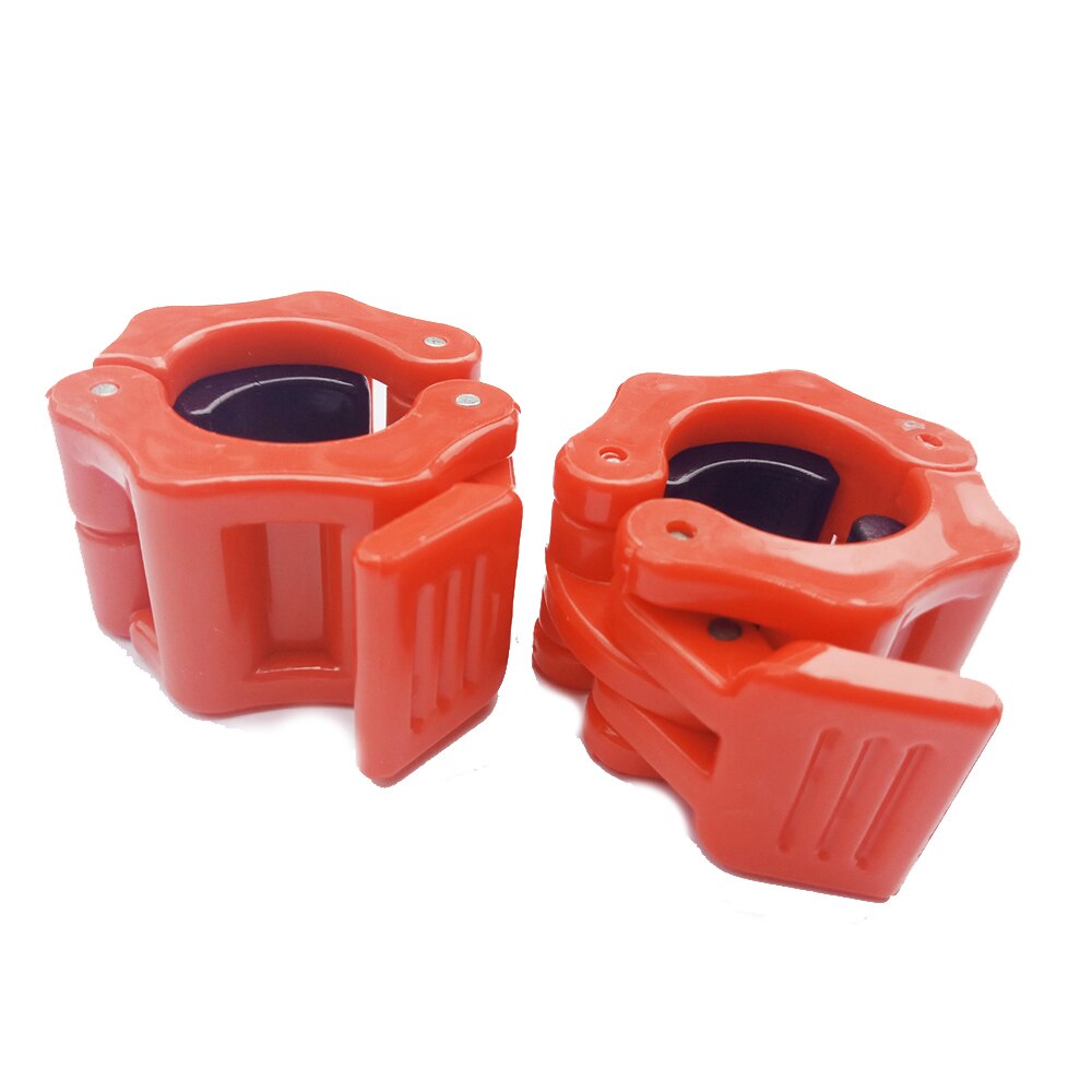 Weight lifting Dumbbell Lockings Body building 2pcs Plastic Bar Lock Gym: Red