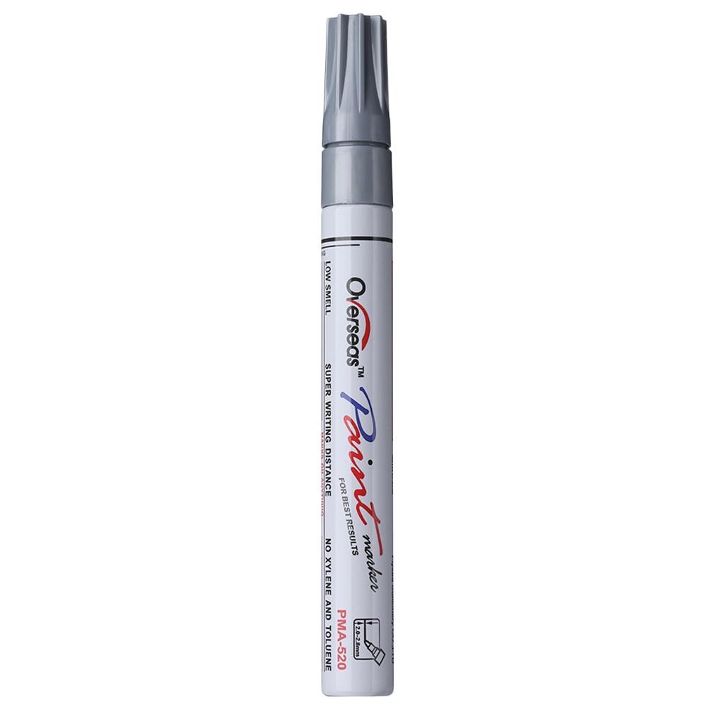 Marcador permanente de pintura impermeable Universal para neumático de coche marcador oleoso Graffiti fuerte cobertura para caucho Metal madera vidrio: Silver