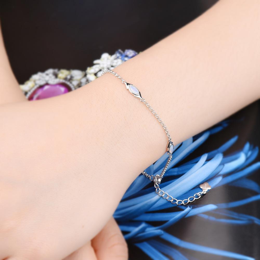 Hutang Nano Opal Armband 925 Sterling Silber Edelstein Feine Elegante Klassische Schmuck für Neue 7,25 zoll + 1,5